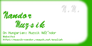 nandor muzsik business card